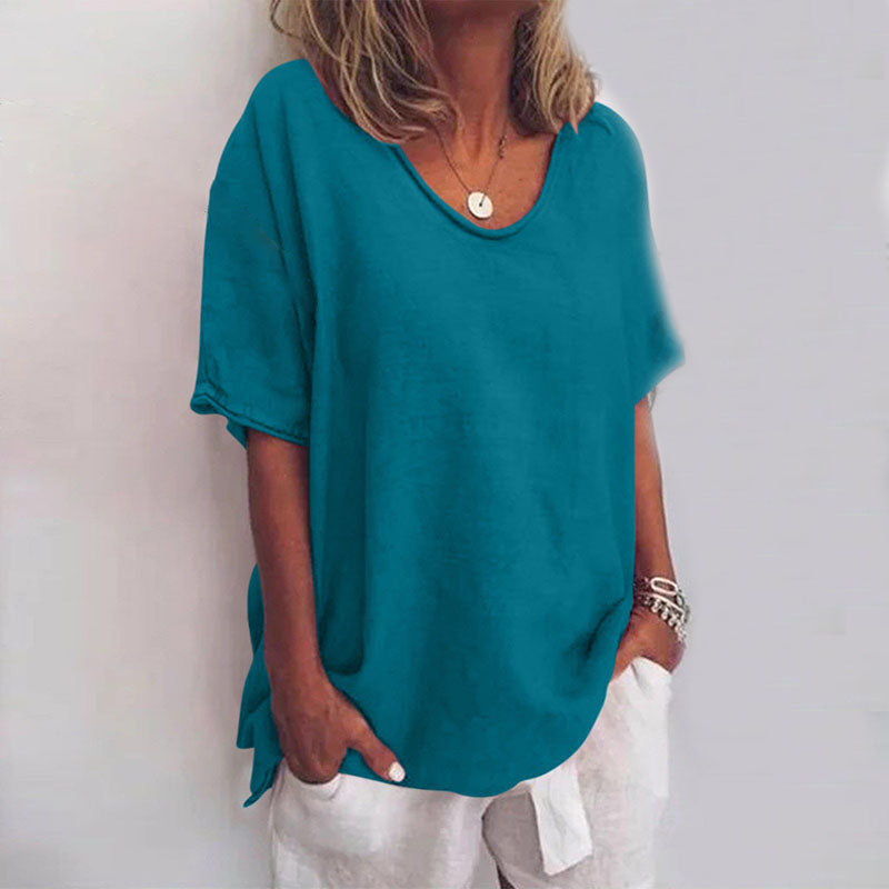 Zafira | Women's Summer Round Neck Oversized Top