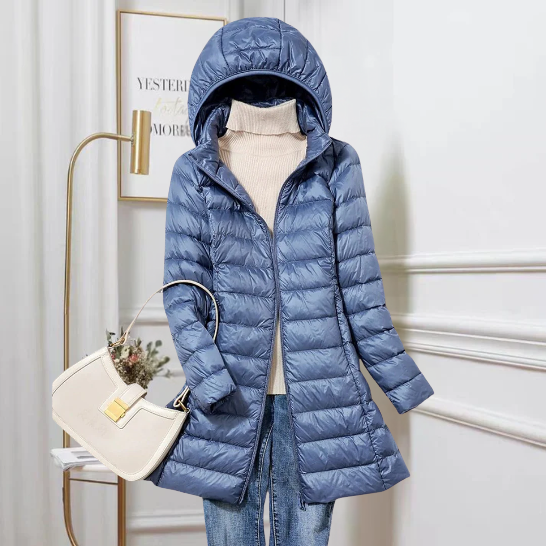 Margaret | Women's Lightweight Long Hooded Puffer Jacket