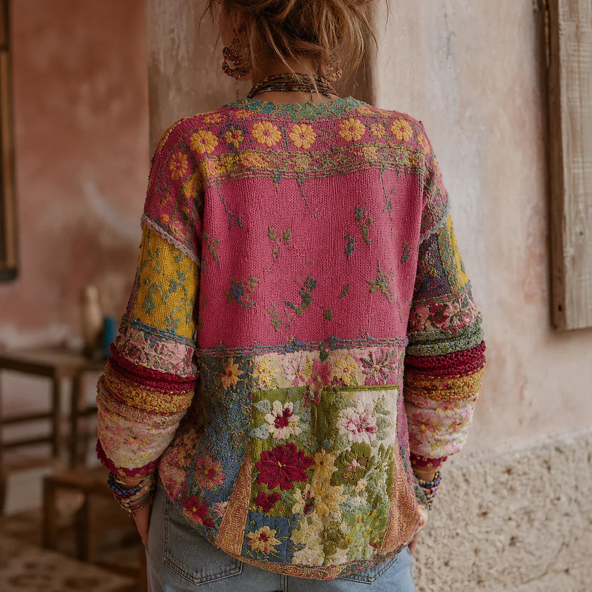 Matilda | Women's Bohemian Patchwork Knit Jacket