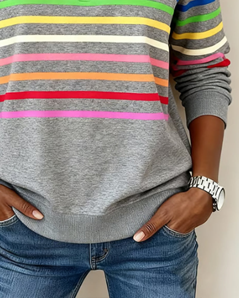 Nicola | Women's Striped Half-Zip Sweatshirt