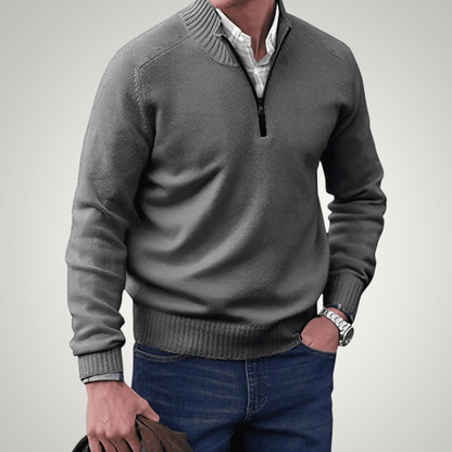 Norman | Men's Ribbed Collar Quarter-Zip Jumper