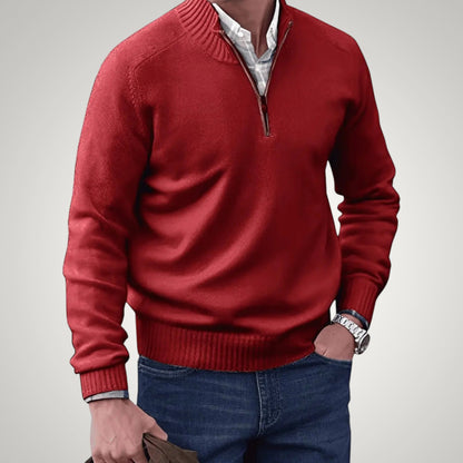 Norman | Men's Ribbed Collar Quarter-Zip Jumper