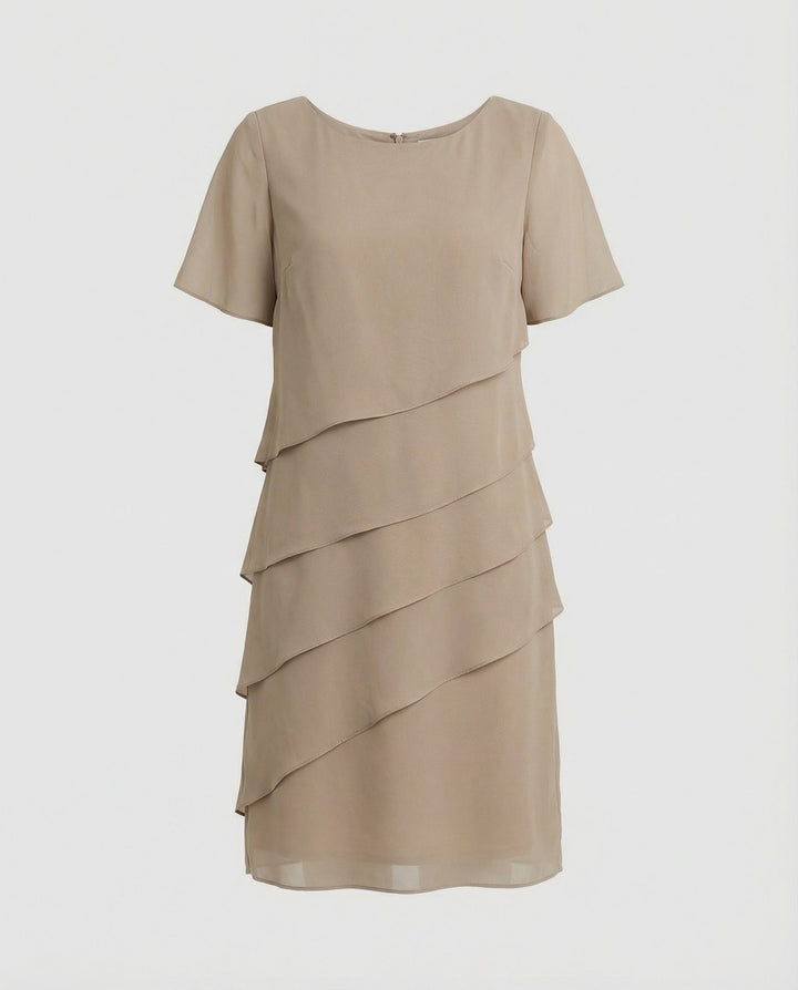 Clara | Women's Layered Short Sleeve Knee-Length Dress