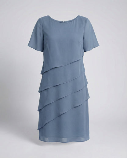 Clara | Women's Layered Short Sleeve Knee-Length Dress