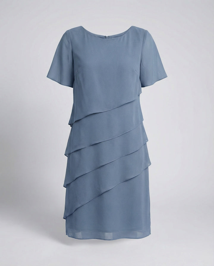 Clara | Women's Layered Short Sleeve Knee-Length Dress