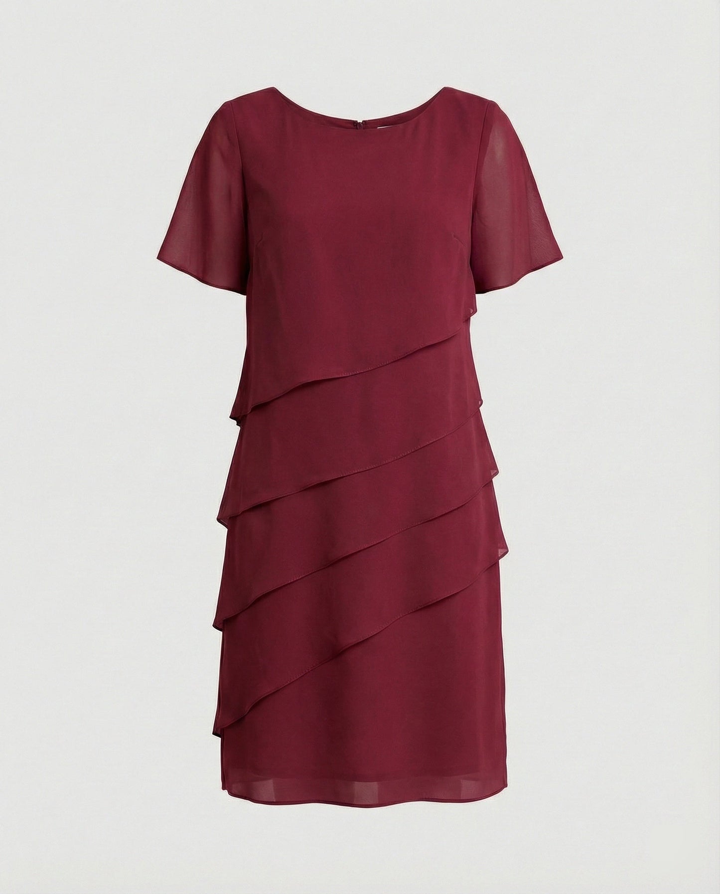 Clara | Women's Layered Short Sleeve Knee-Length Dress