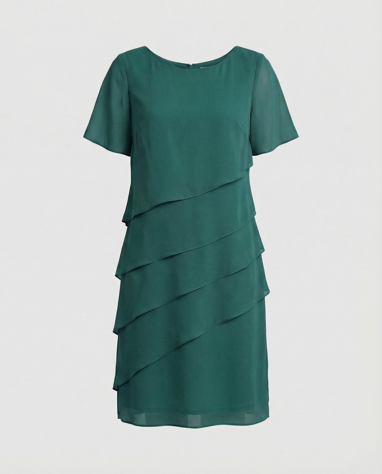 Clara | Women's Layered Short Sleeve Knee-Length Dress