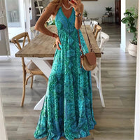 Willow | Women's Boho V-Neck Flowy Maxi Dress