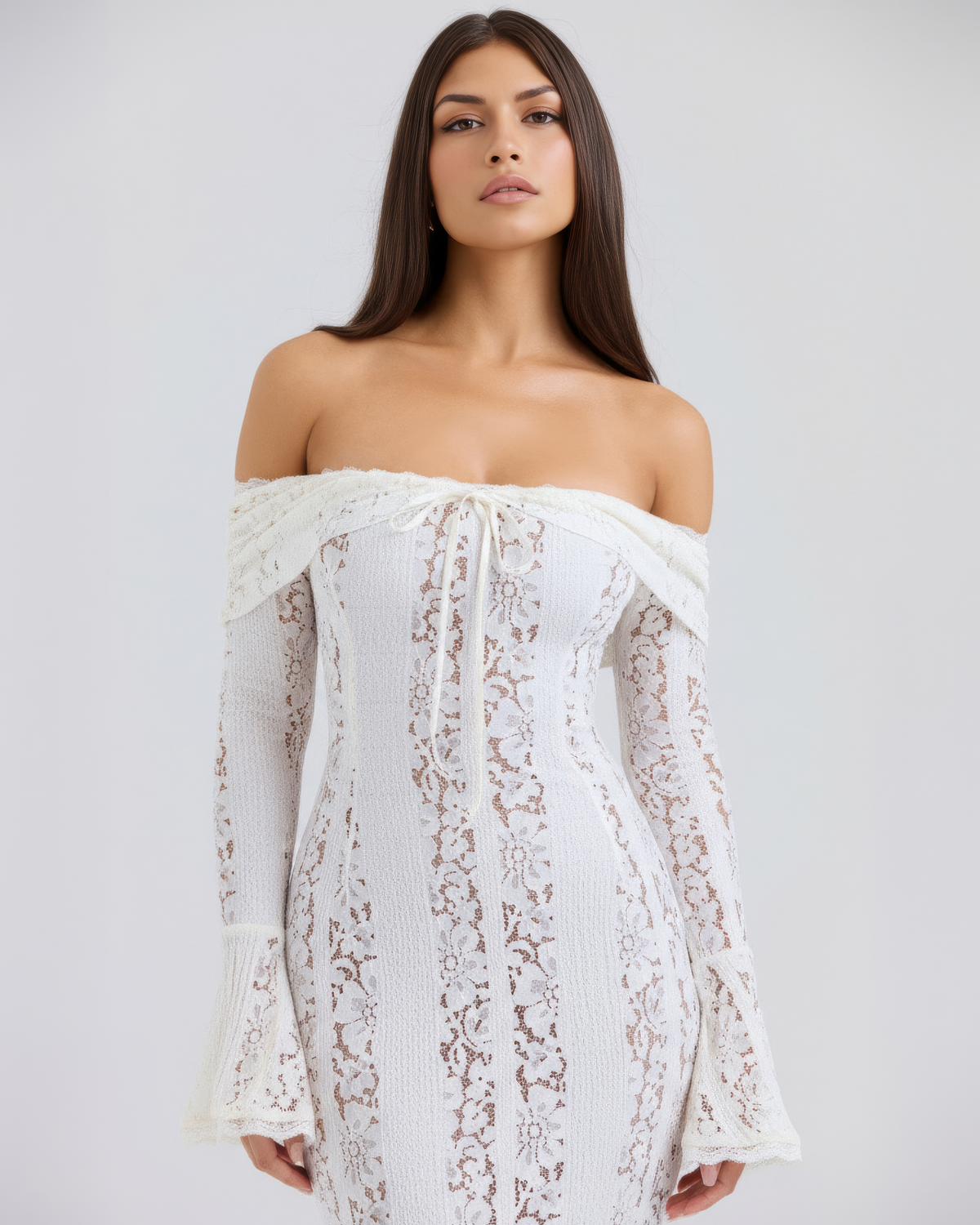Rachel | Women's Lace Off-Shoulder Maxi Wedding Guest Dress