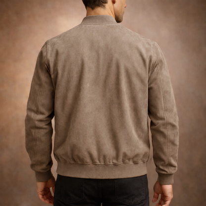 Ryan | Men's Classic Zip-Up Suede Bomber Jacket