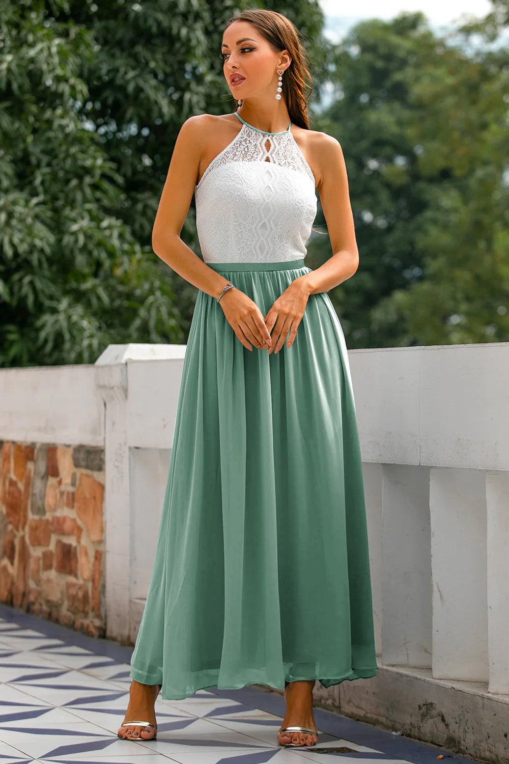Nora | Women's Summer Contrast Bodice Maxi Dress