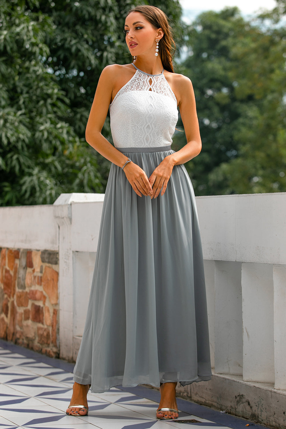 Nora | Women's Summer Contrast Bodice Maxi Dress