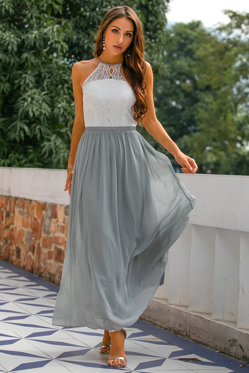 Nora | Women's Summer Contrast Bodice Maxi Dress