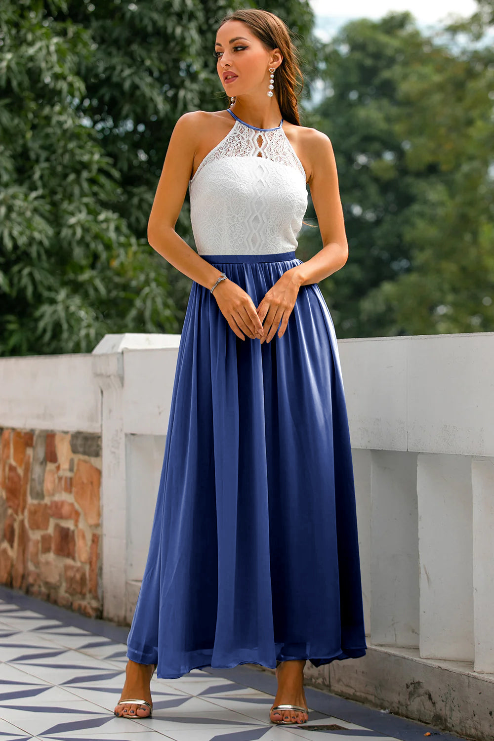Nora | Women's Summer Contrast Bodice Maxi Dress