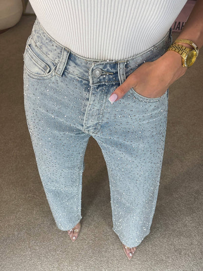 Summer | Women's Sparkly Wide-Leg Glitter Jeans