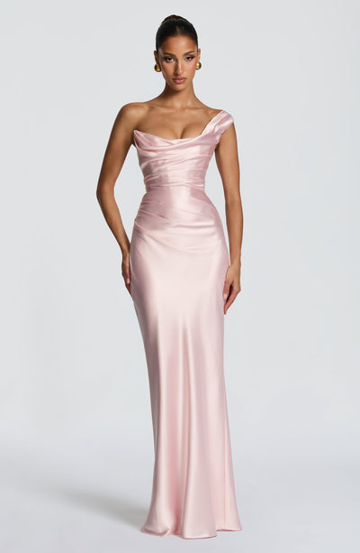 Angela | Women's One Shoulder Satin Evening Dress