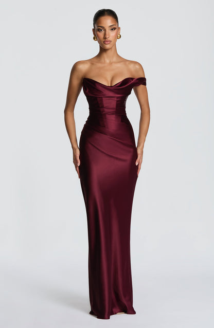 Angela | Women's One Shoulder Satin Evening Dress