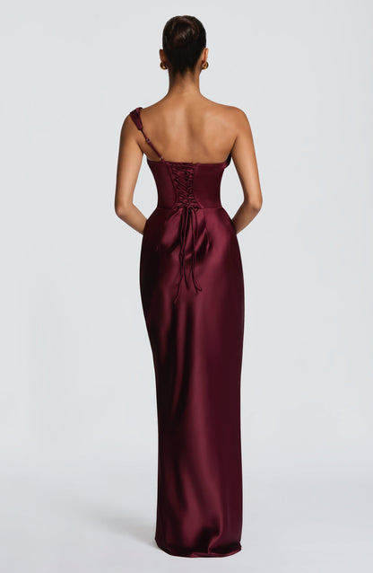 Angela | Women's One Shoulder Satin Evening Dress