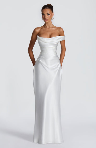 Angela | Women's One Shoulder Satin Evening Dress