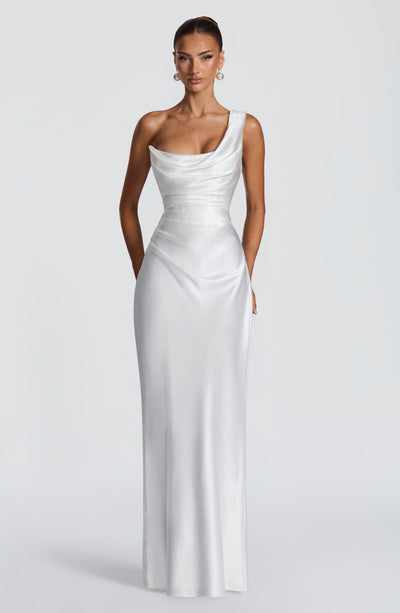 Angela | Women's One Shoulder Satin Evening Dress