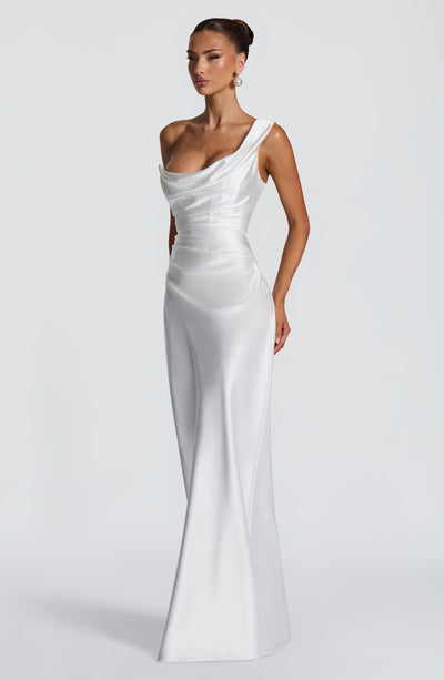 Angela | Women's One Shoulder Satin Evening Dress