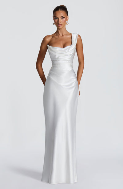 Angela | Women's One Shoulder Satin Evening Dress