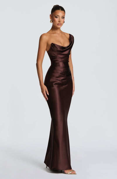 Angela | Women's One Shoulder Satin Evening Dress