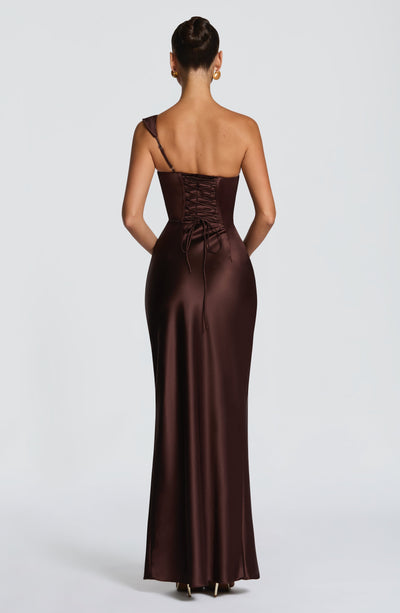 Angela | Women's One Shoulder Satin Evening Dress