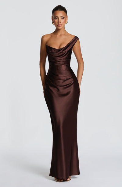 Angela | Women's One Shoulder Satin Evening Dress