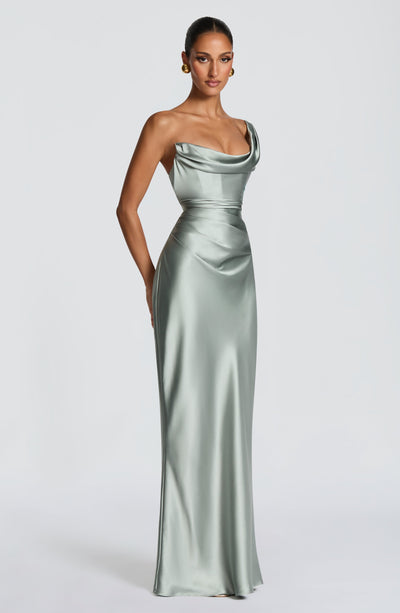 Angela | Women's One Shoulder Satin Evening Dress