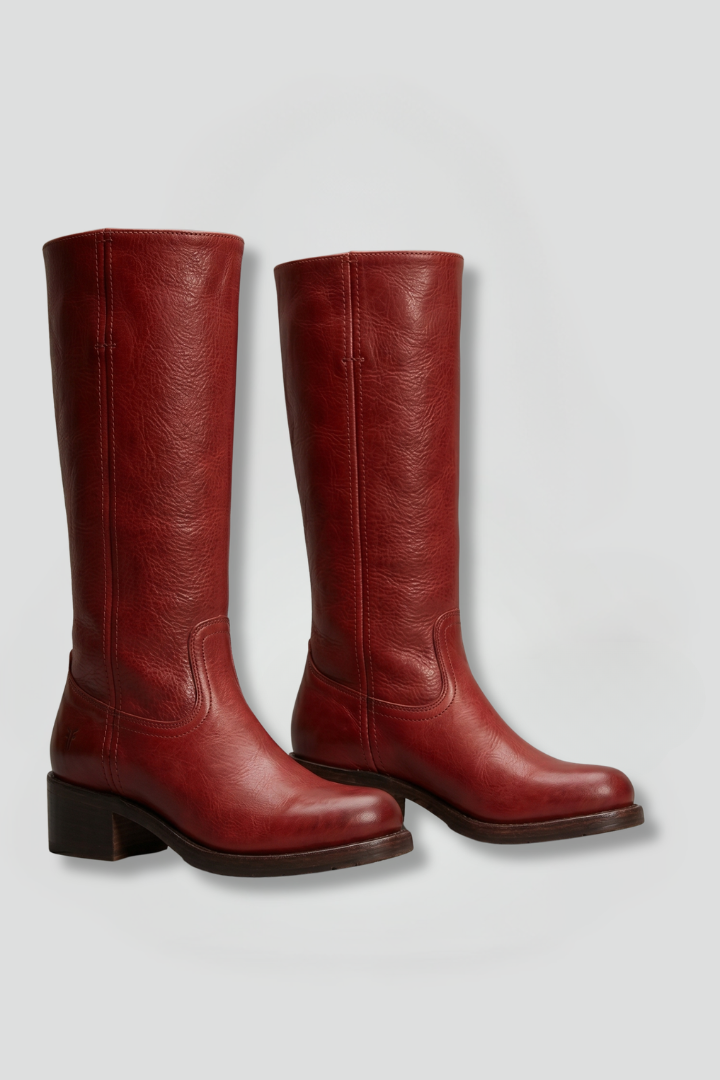 Violet | Women's Leather Block Heel Mid Calf Boots