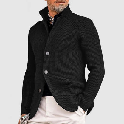 Wayne | Men's Sophisticated Button Cardigan with Stand Collar