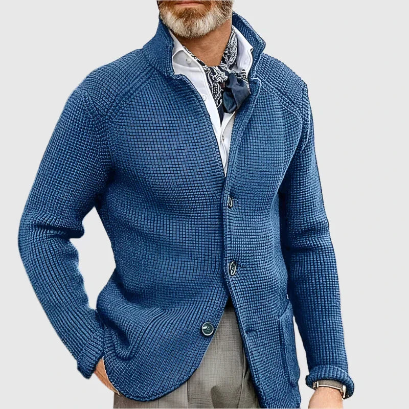 Wayne | Men's Sophisticated Button Cardigan with Stand Collar