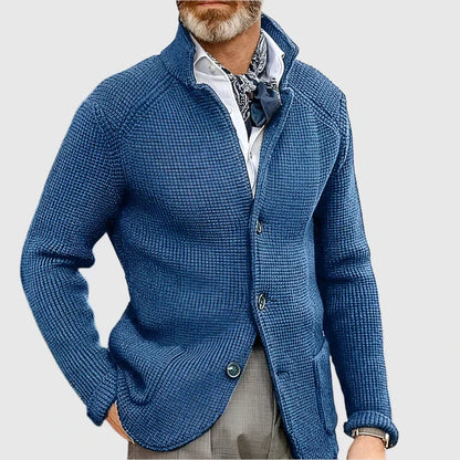Wayne | Men's Sophisticated Button Cardigan with Stand Collar