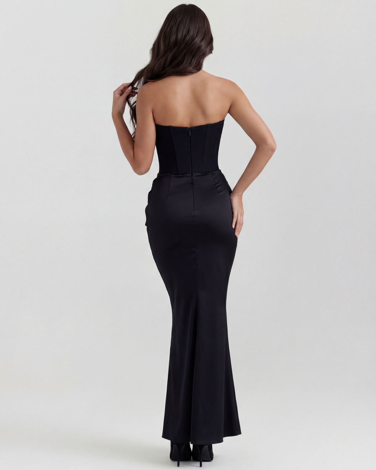 Wendy | Women's Strapless Satin Corset Evening Dress